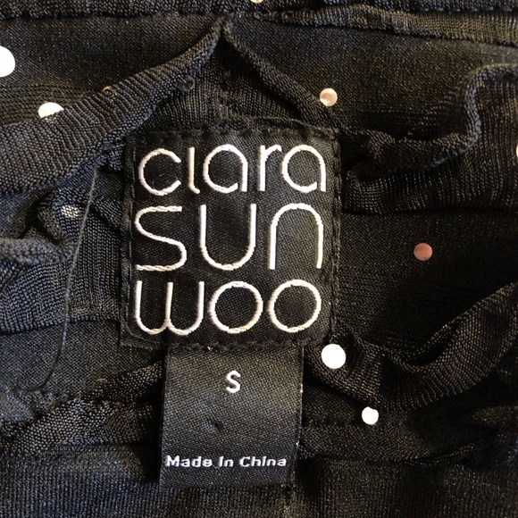 Clara SunWoo Black Zip Up Jacket Silver Dots S - Picture 8 of 8